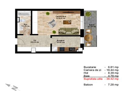 Apartament 2 camere, finisat, bloc nou 2021, Centru