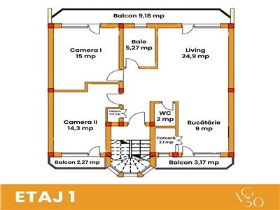 Apartament 3 camere, S80 mp +balcoane, bloc nou, Vivo