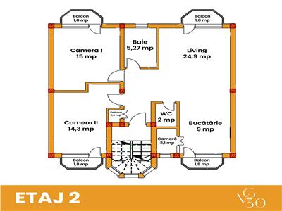 Apartament 3 camere, S80 mp +balcoane, bloc nou, Vivo