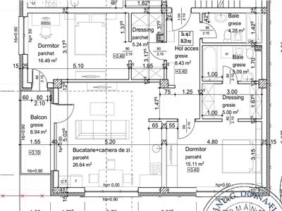 Apartament 3 camere, 2 bai, S86mp+2 balcoane, bloc nou, Marasti