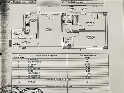 Apartament 3 camere, 2 bai, mobilat, bloc nou, str. Eremia Grigorescu.