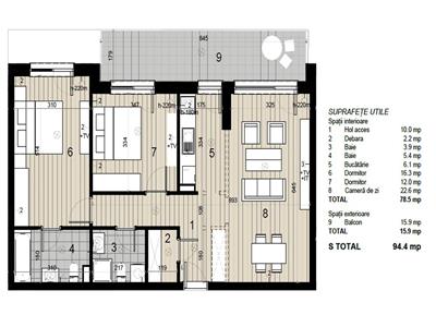 Apartament 3 camere finisat, bloc nou, Record Park, Centru