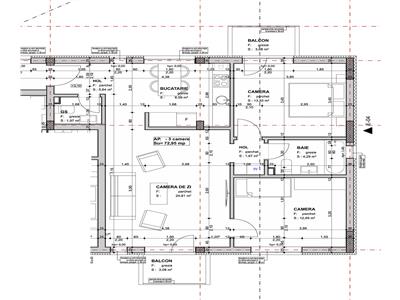 Apartament 3 camere, 2 bai, 2 balcoane, finisat, bloc nou, str. Bucuresti