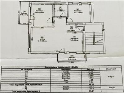 Apartament cu 3 camere, S66mp+ 9mp balcon, et 4/5, zona Tineretului.