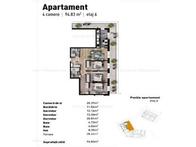 Apartament 3 camere LUX, S95 mp. + 39 mp. Terasa, Marasti
