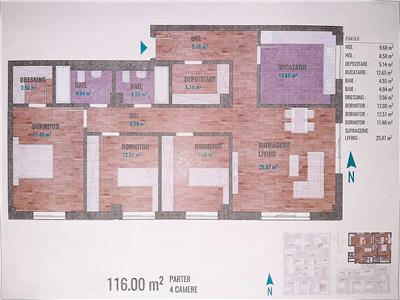 Spatiu de birou cu 4 camere, S116mp, parcare, bloc nou, Calea Turzii