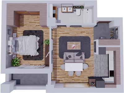 Apartament 2 camere, 63 mp, Bloc Nou, zona Vivo
