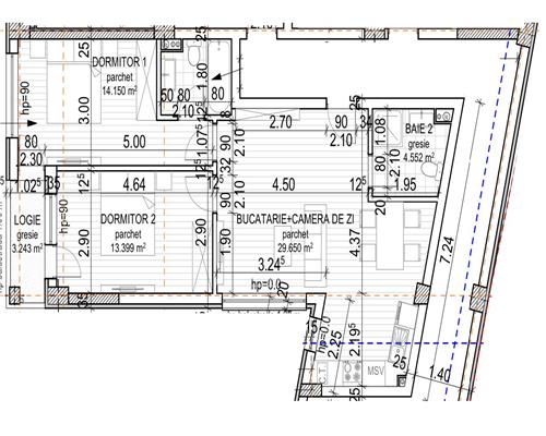Apartament 3 camere, bloc nou, parcare, zona Platinia.