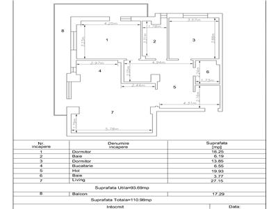 Apartament 3 camere LUX, S94mp+ 17mp terasa, str. Romul Ladea