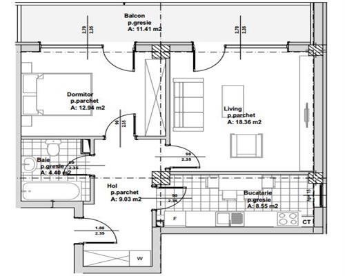Apartament 2 camere, LUX, bloc nou, Parcare, Andrei Muresanu.