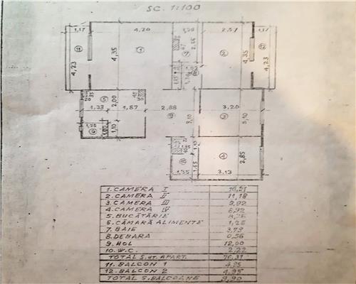 Apartament 4 camere, 2 bai, etaj 2/4, str. Lacul Rosu