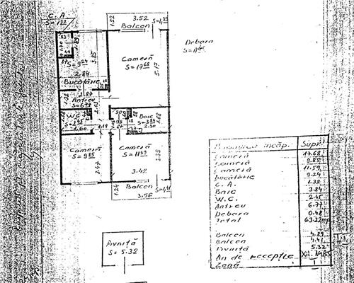 Apartament 3 camere decomandat, 2 bai,  str. Muncitorilor