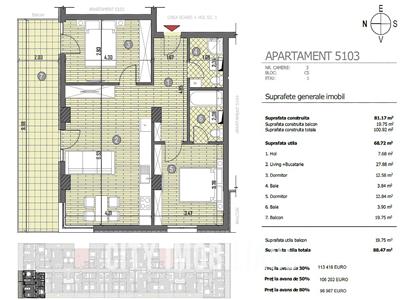 Apartamente cu 1 camera, S38 mp+10 mp terasa, Transilvania Smart City